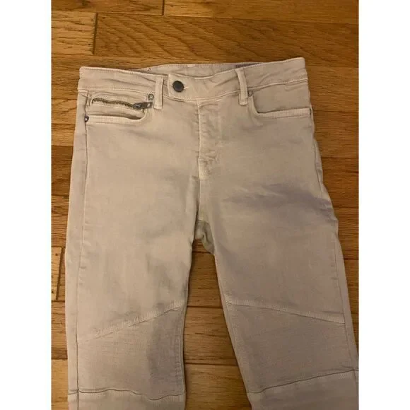 All Saints, women's cream colored biker fit cotton blend skinny jeans size W29 - Picture 5 of 11